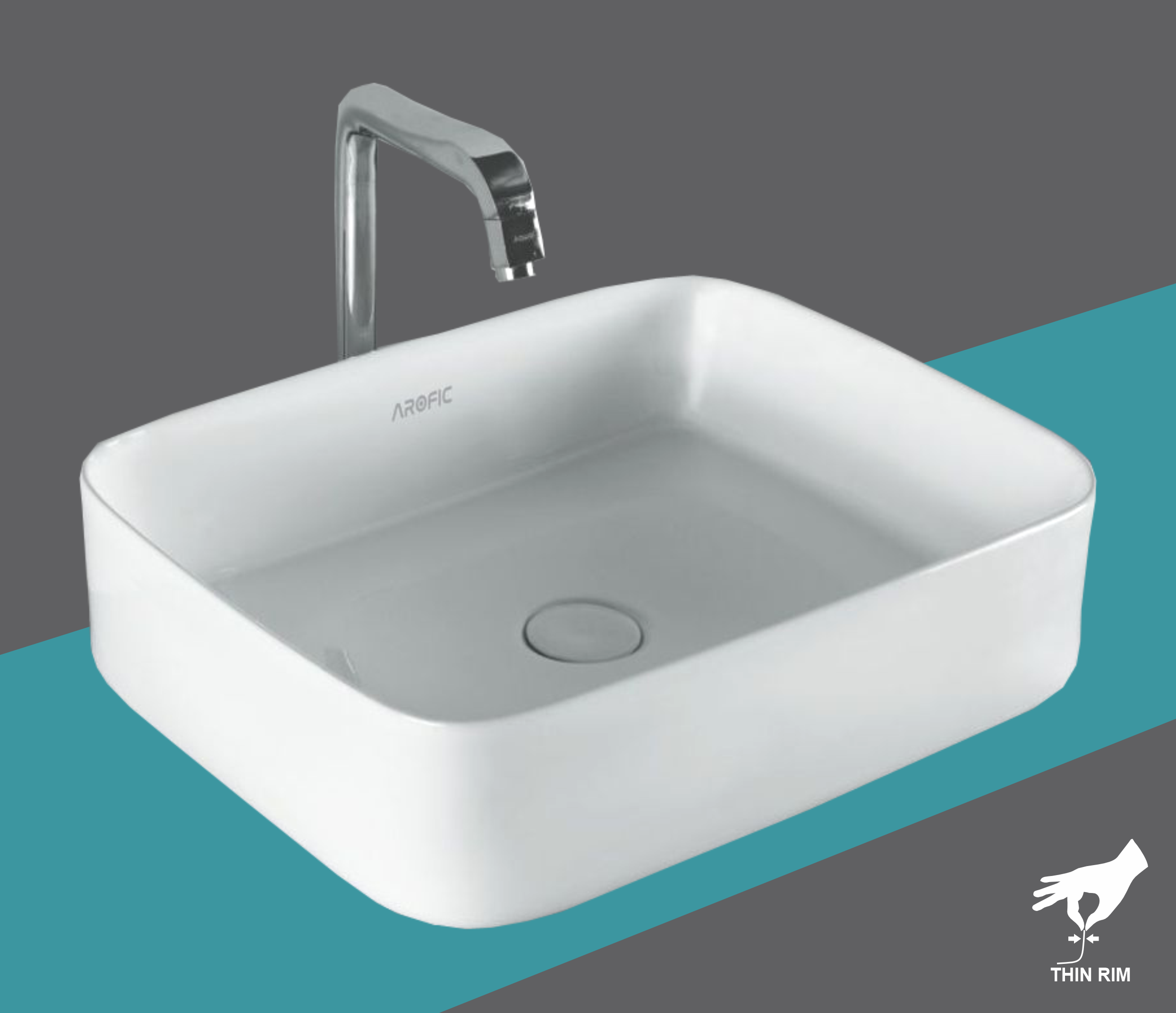 PLUTO Table Top Wash Basin – Square Design