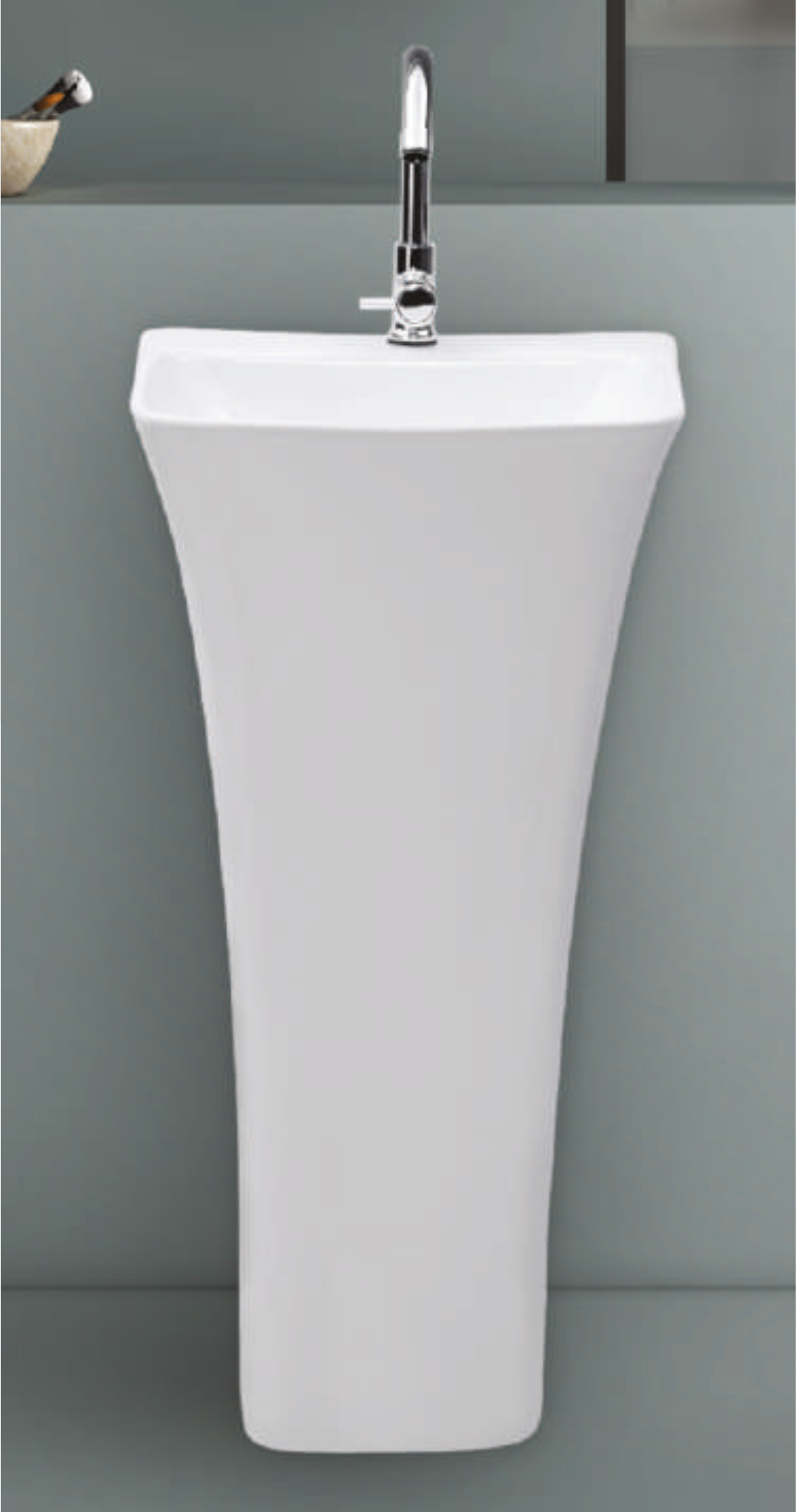KUBIX Pedestal Wash Basin – White Finish