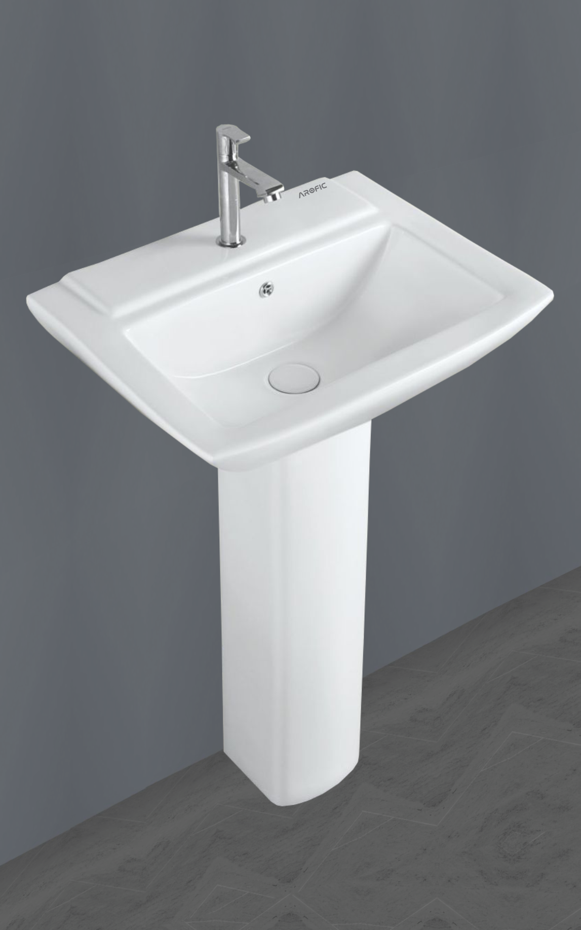 CORAL Pedestal Wash Basin – Wide Modern Design